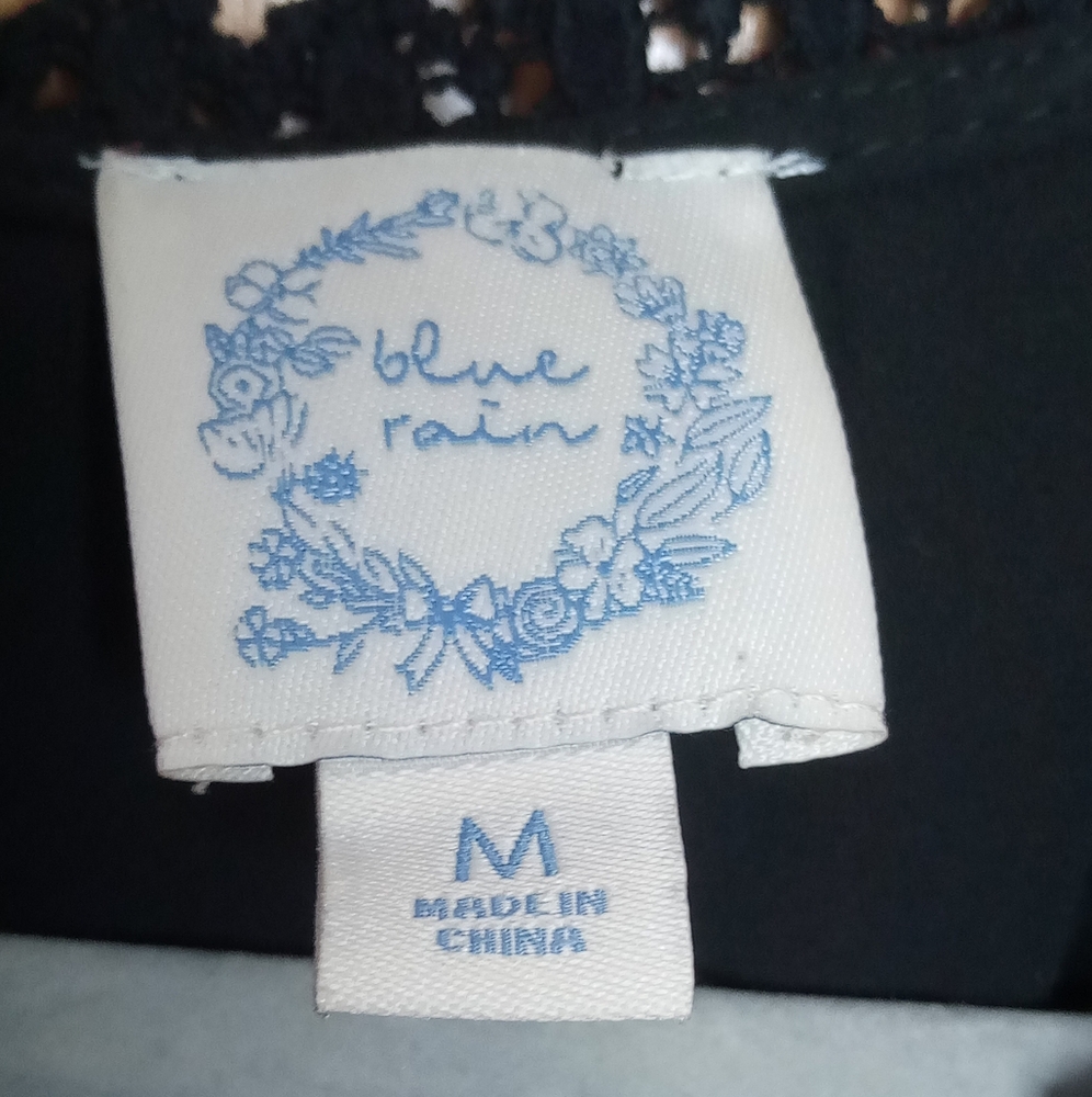 Blue Rain Black Dress Size M - Picture 4 of 6